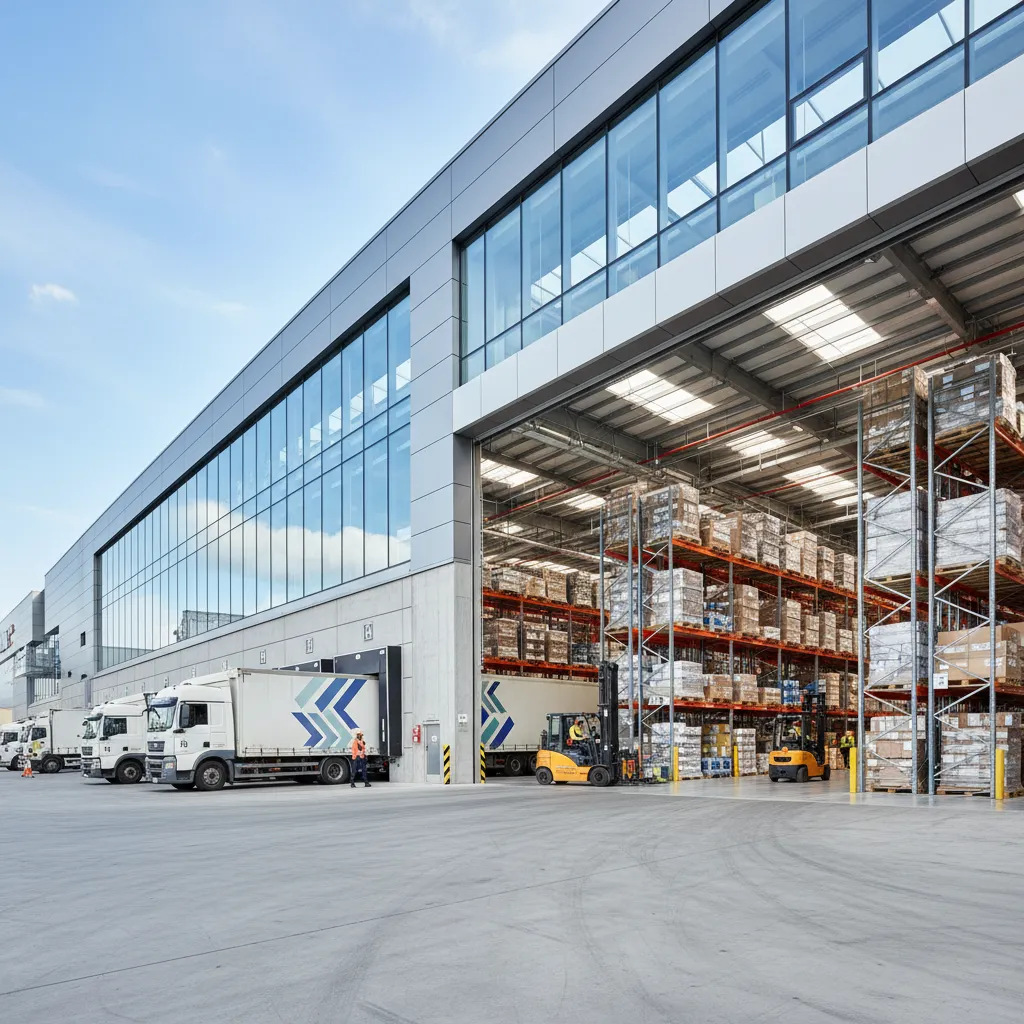 Diseño interior y exterior de un almacén