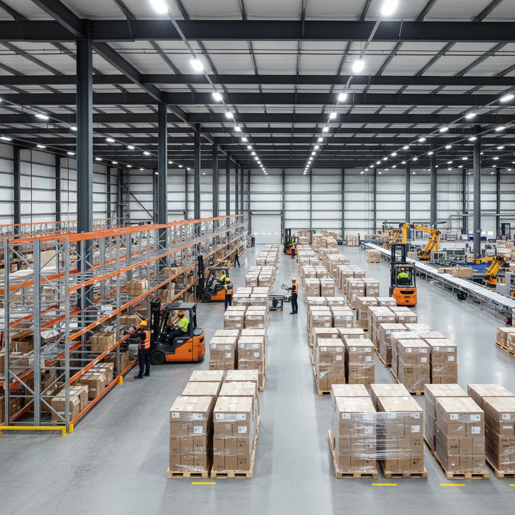 Reorganización de estanterías en un almacén existente