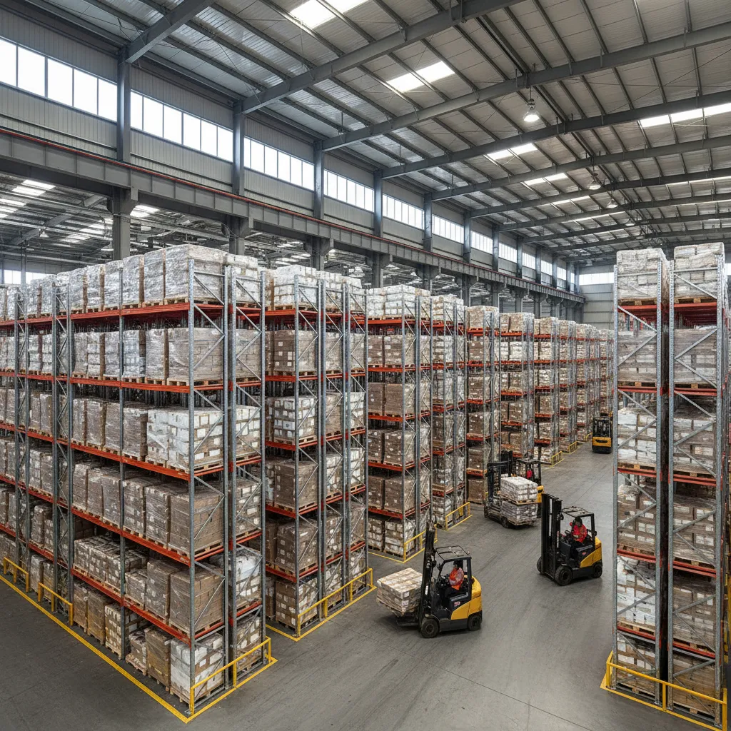 Khu vực lưu trữ trong nhà xưởng công nghiệp