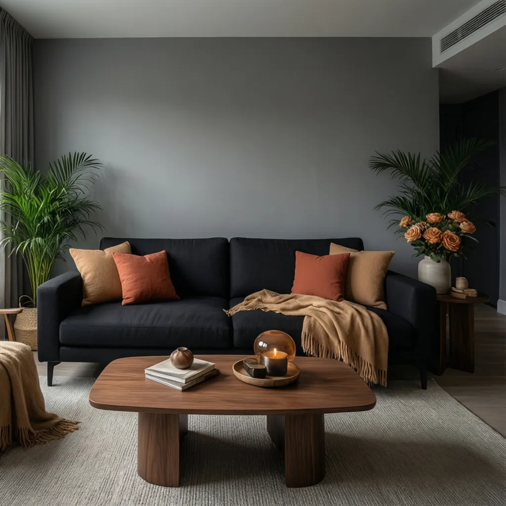 Warm Accent Colors That Balance Dark Furniture