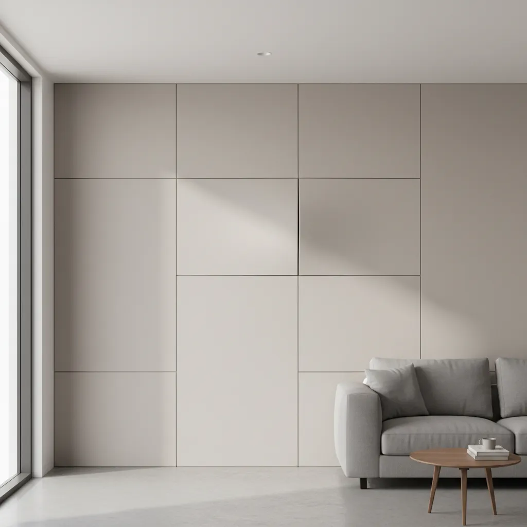 Warped PVC wall panel showing bending due to heat expansion