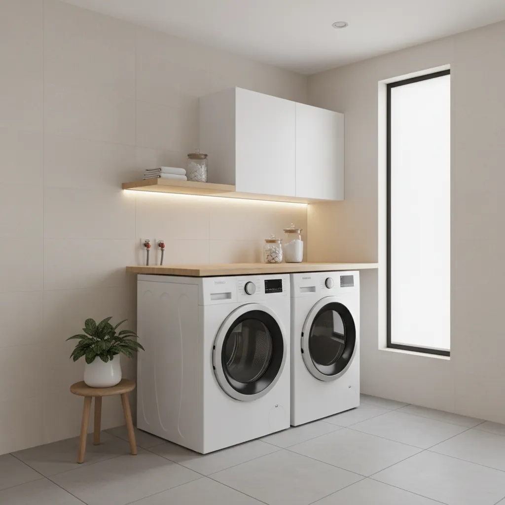 Proper spacing behind washer and dryer for airflow