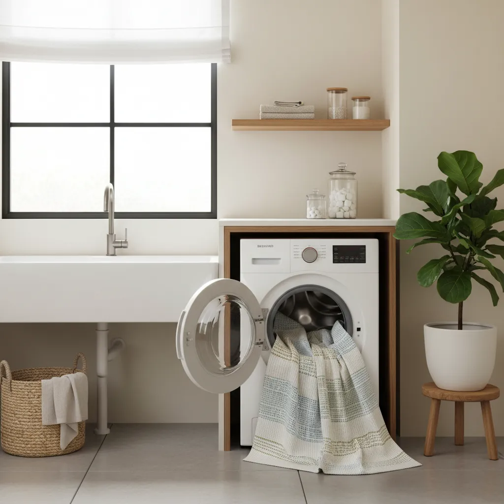 washing cotton kitchen curtains to remove grease and odors