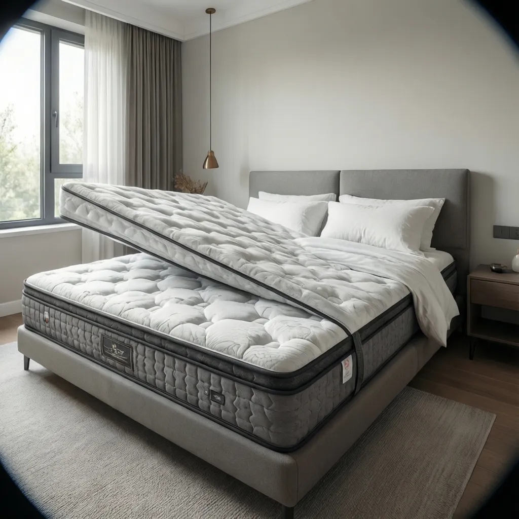 waterproof mattress protector on bed preventing liquid absorption