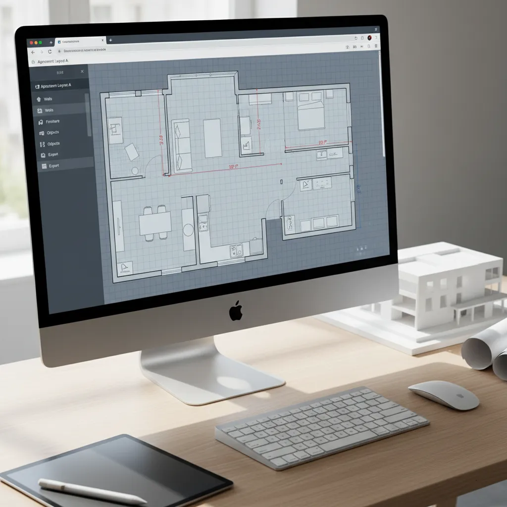 Example interface of a web floor plan creator showing apartment layout grid