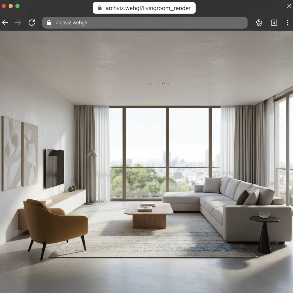 high quality WebGL rendered 3D interior model in browser