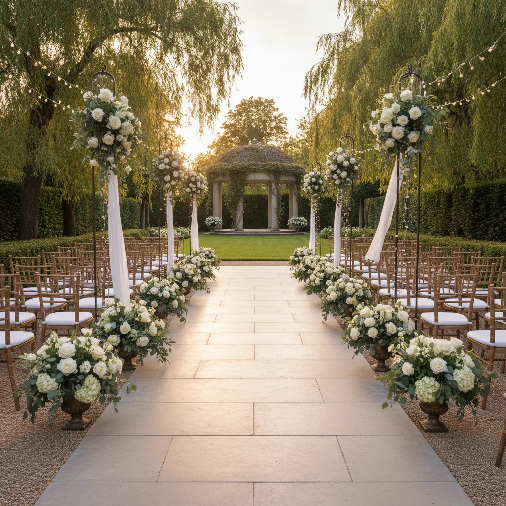 smooth outdoor wedding aisle path suitable for wagon movement