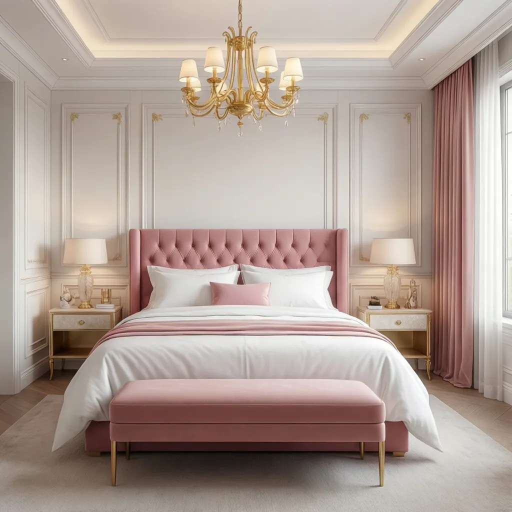 How to Fix a White Gold and Pink Bedroom That Feels Too Busy