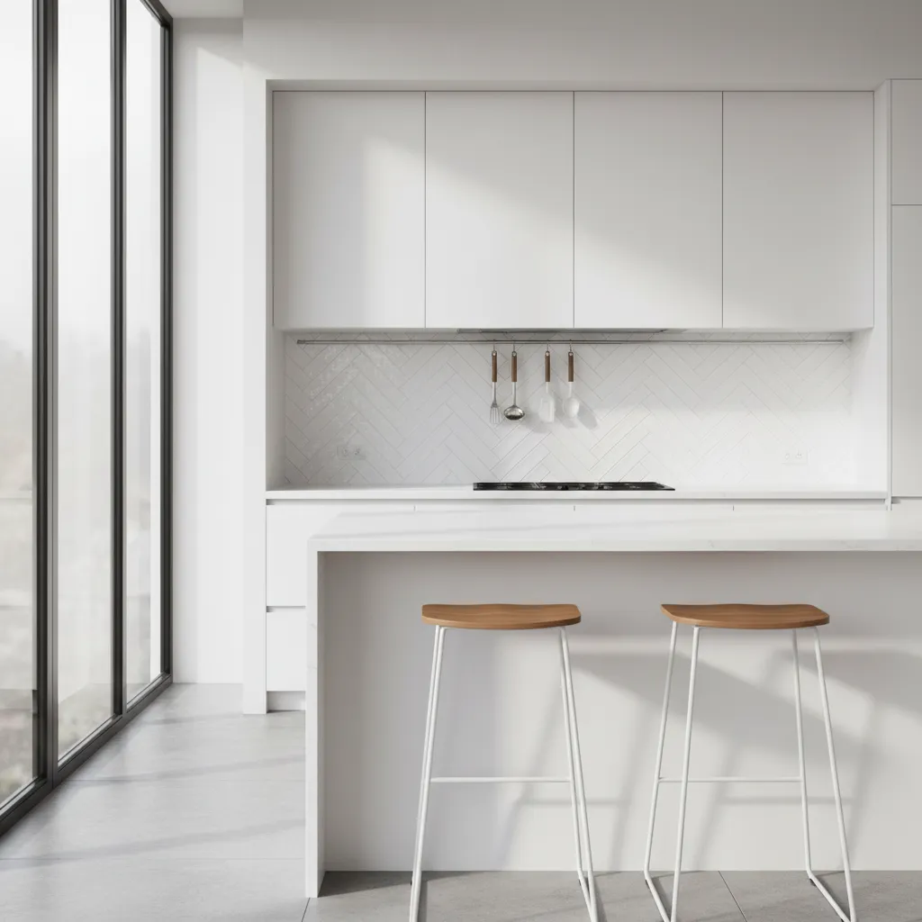How to Maintain and Clean a White Herringbone Backsplash