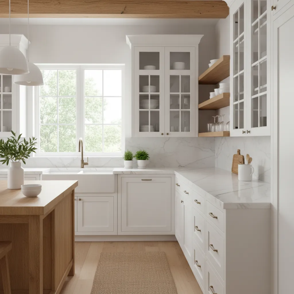 White Kitchen Wall Cabinets with Glass Doors: Design Ideas and Practical Tips: How glass-front white cabinets transform storage, light, and visual space in modern kitchens