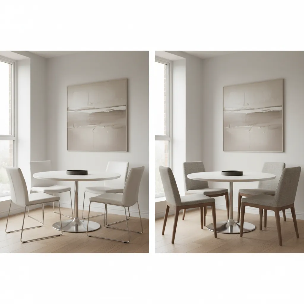 White Leather Dining Chairs vs Fabric Chairs for Small Dining Spaces
