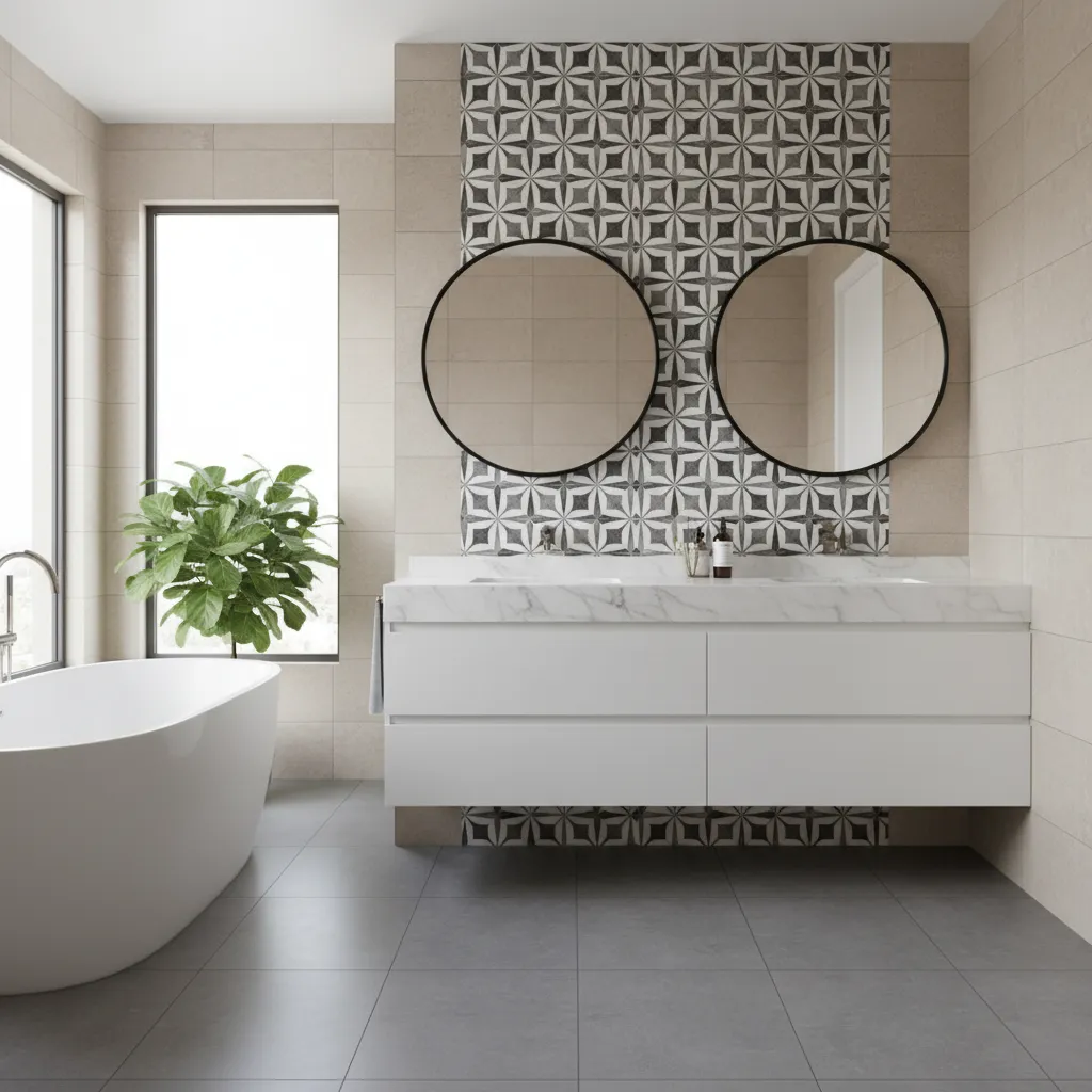 Best Tile Colors to Pair With a White Bathroom Vanity