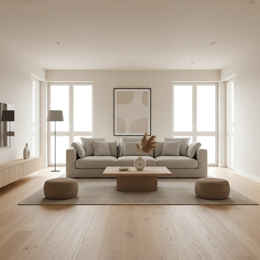 Vista amplia de un salón bien iluminado fotografiado para un portfolio de interiorismo