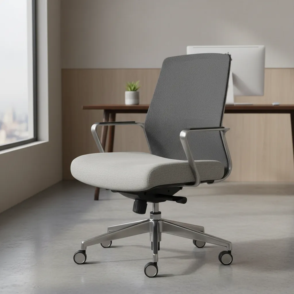 Wide seat ergonomic chair designed for flexible sitting positions