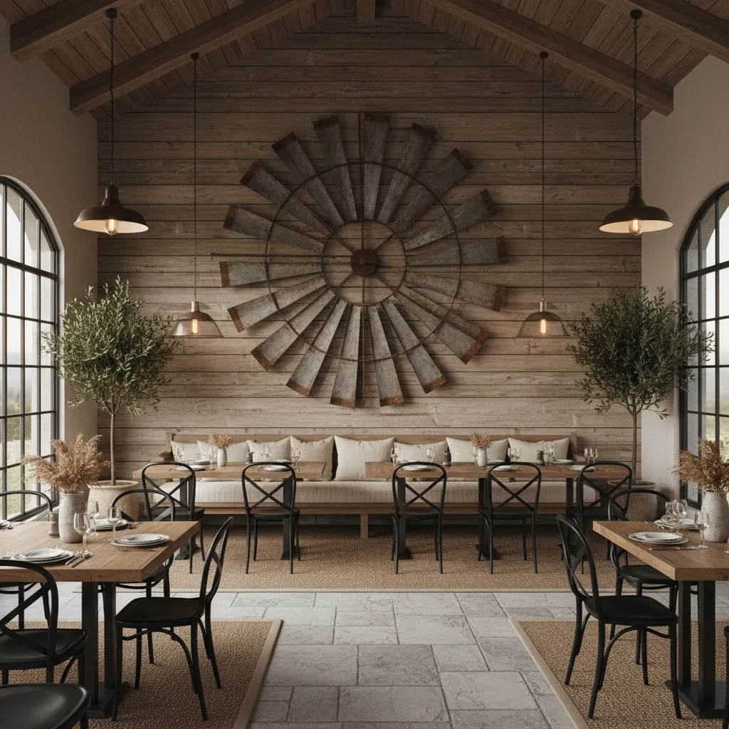 How Windmill Metal Wall Decor Is Used in Farmhouse Businesses and Restaurants