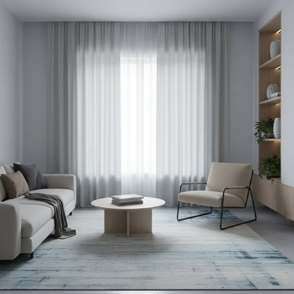 blackout curtains reducing sunlight heat in a small living room