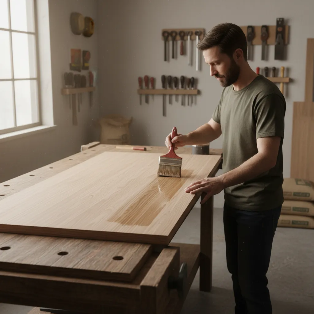 applying wood conditioner before staining to prevent blotches