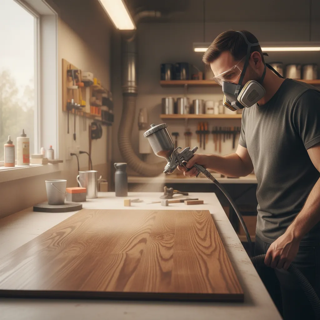 wood finishing layers showing toner and stain adjustment