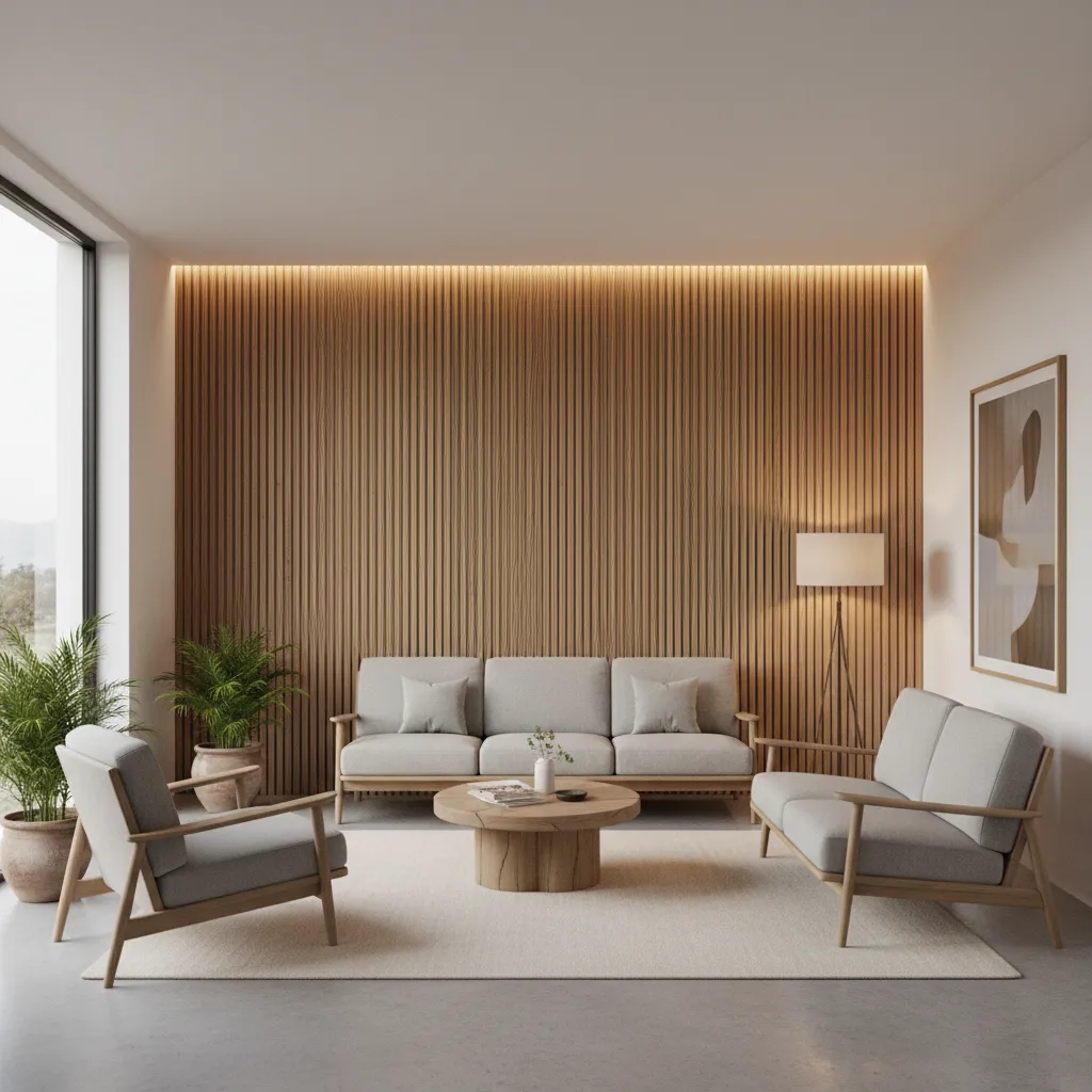 Diseño de revestimiento de paredes interiores en madera