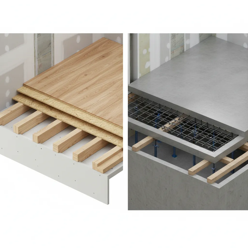 Wood Joist vs Concrete Slab: Comparing 2nd Floor Thickness Requirements: Understand how structural systems change second‑floor thickness, ceiling height, cost, and construction complexity in residential buildings.