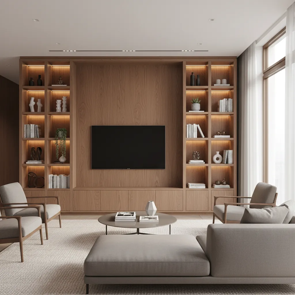Wood Showcase Designs for Living Room: Ideas That Feel Custom