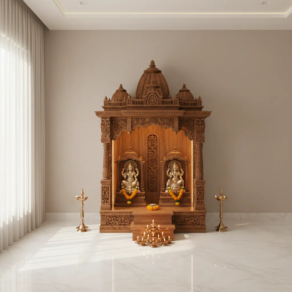 Wooden Pooja Mandir Designs for Home: Smart Ideas for a Peaceful Pooja Room