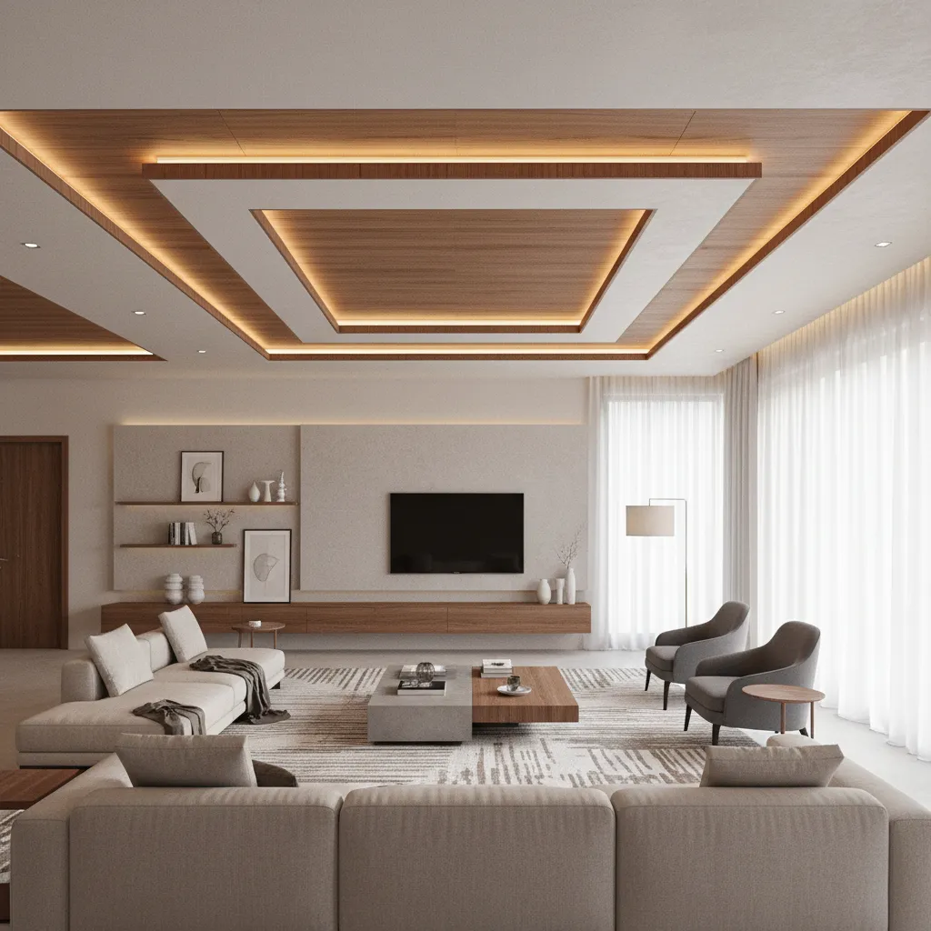 5 Wooden POP Designs for Hall Spaces That Elevate Modern Living Rooms