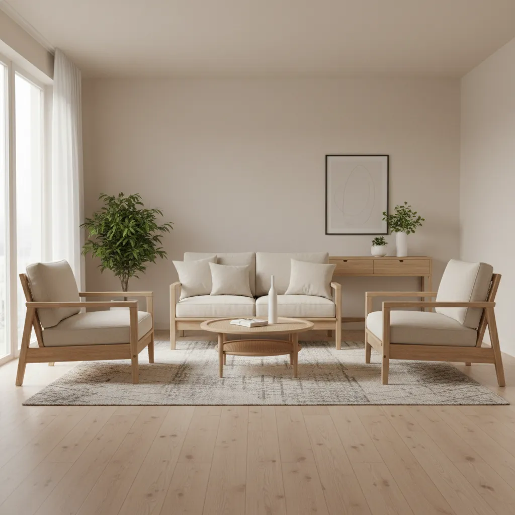 Wooden Sofa Set Designs for Small Living Room
