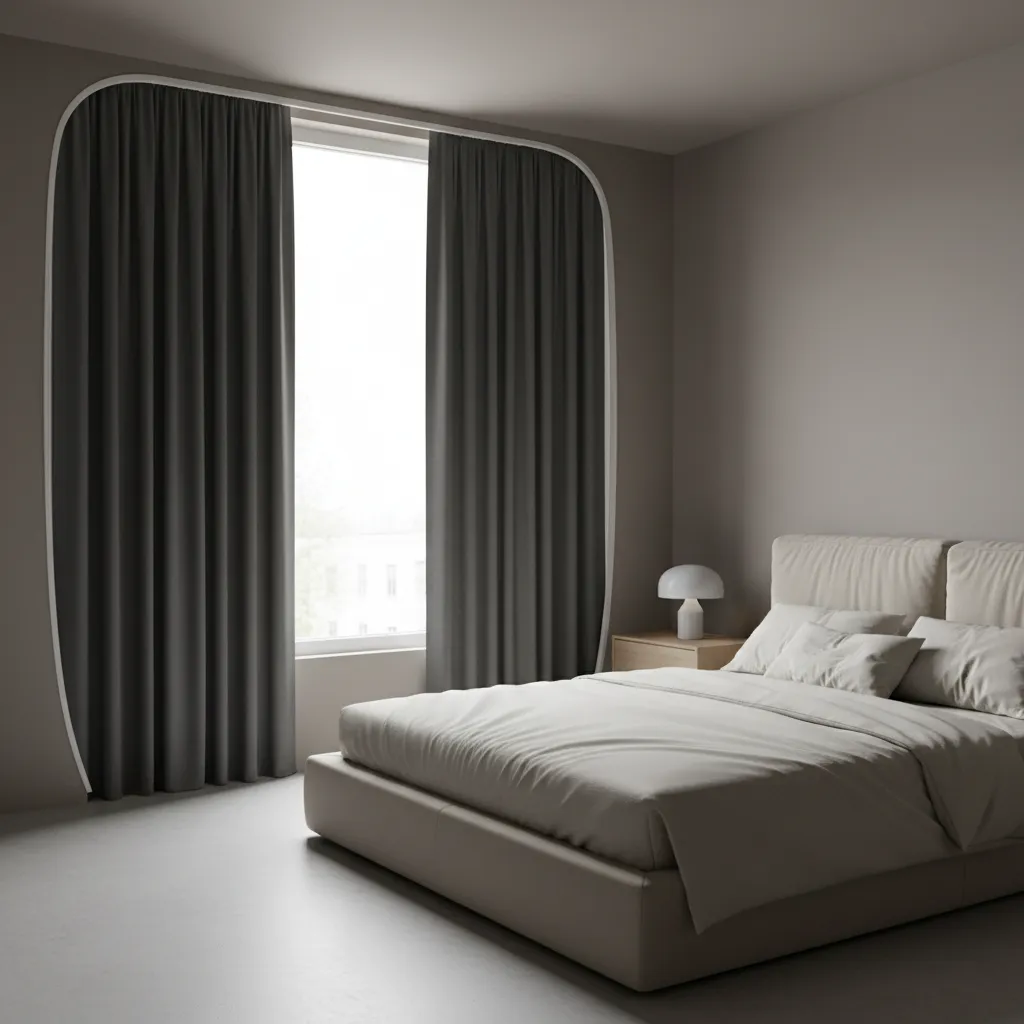 Wraparound curtain rod installation preventing side light leakage