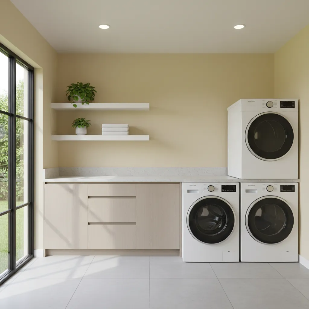 How Lighting Affects Yellow Walls in Laundry Spaces