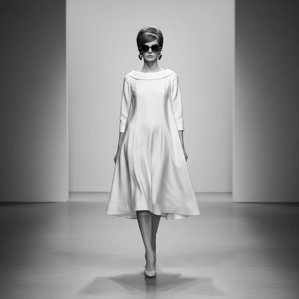 Diseño de vestido trapecio inspirado en la etapa de Yves Saint Laurent en Dior