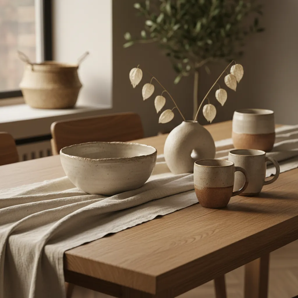 Detalle de materiales naturales en decoración estilo Zara Home