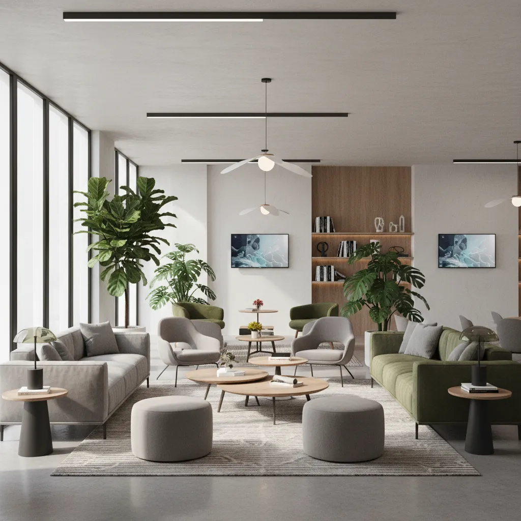 Zona de descanso en oficina moderna