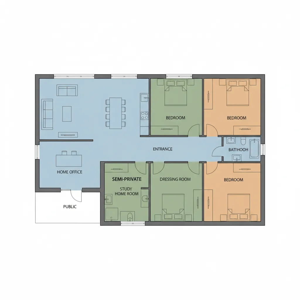 Diagram zonasi rumah minimalis