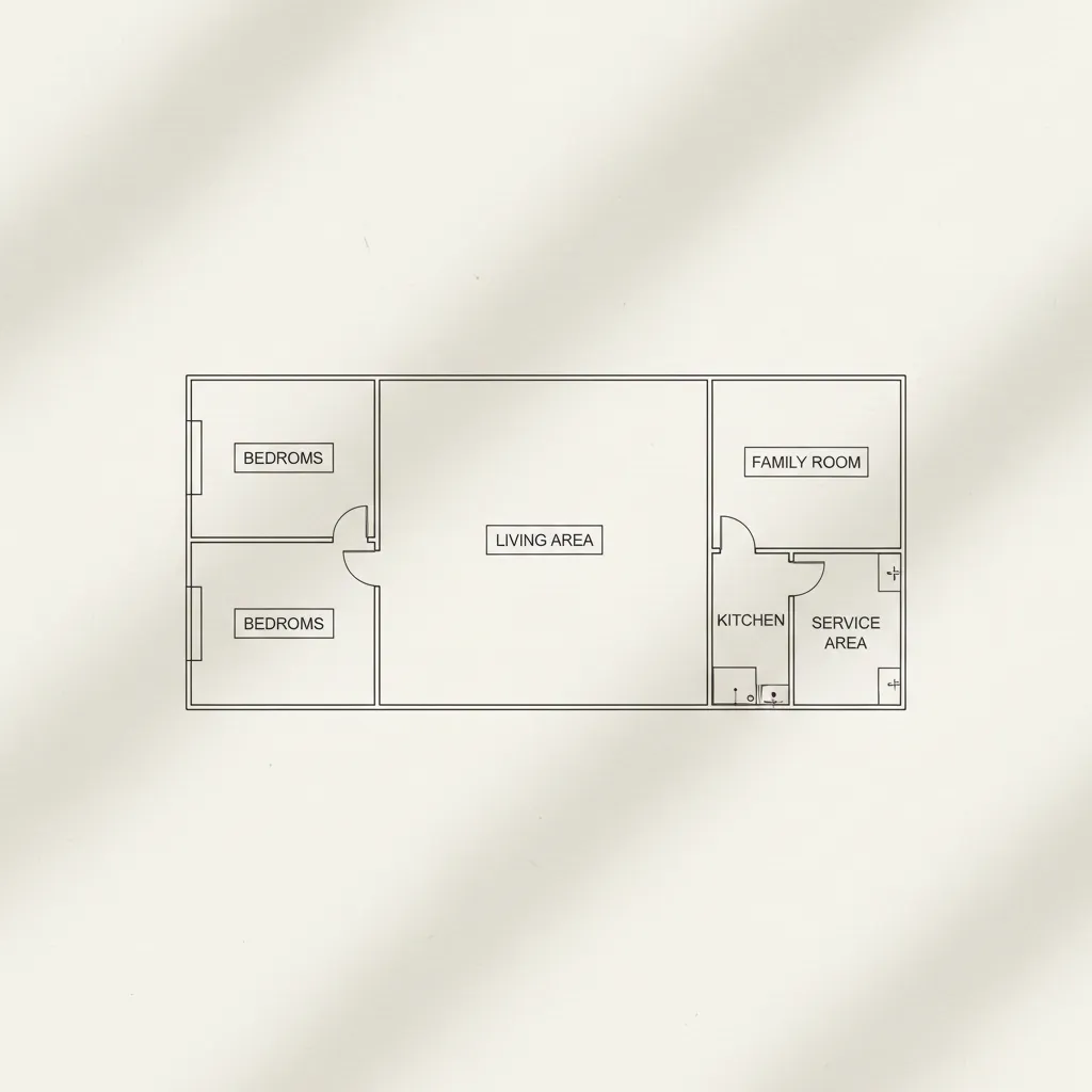 Diagram zonasi rumah 8x20 satu lantai