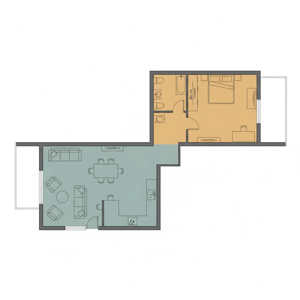 Diagram zona publik dan privat dalam denah rumah